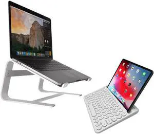 Macally Compact Bluetooth Keyboard and an Ergonomic Laptop Stand, Upgrade Your Workspace!