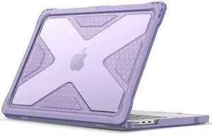 Fintie Case for MacBook Pro 14 Inch A3401 A3185 A3112 A2992 A2918 A2779 A2442 with M4 M3 M2 M1 Chip (2024 2023 2022 2021 Release) - Heavy Duty Rugged Hard Shell Case Cover with TPU Bumper, Lilac