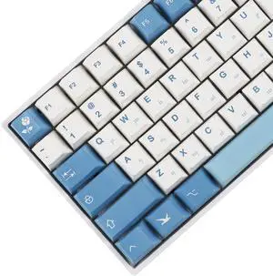 YMDK 143 Sea Fog Love Letter Cherry Profile Dye Sub Thick PBT 5 Sides Mac Keycaps Set for ANSI 104 87 61 96 75 GMMK NCR80 Mx Keyboard