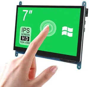 UMLIFE 7" Touch Screen Monitor Module, 7 inch IPS Display Portable Touchscreen Computer 1024X600 Game Monitorfor Raspberry Pi 3 2 Model B and RPi 1 B+ A BB Black PC Various Systems
