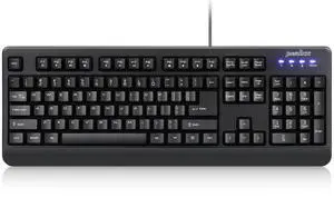 Perixx PERIBOARD-517 Wired Washable USB Keyboard, Certified with IP 65 Level, Black, US English Layout