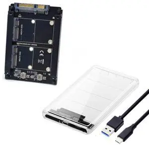 chenyang MSATA SSD 2 in 1 Combo JBOD Adapter with 2.5" USB C Hard Drive Enclosure