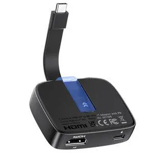 Cable Matters Portable 48Gbps USB C to HDMI 2.1 Adapter with 100W Host Charging, 4K 240Hz /8K 60Hz HDR - Thunderbolt 4 Compatible with iPhone 16/15 Pro Max - Max Resolution on Any MacBook is 4K@60Hz