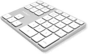 Macally Bluetooth Number Pad for Laptop - Rechargeable Wireless Numeric Keypad - Slim 35 Key Wireless Number Pad for Data Entry, 10 Key Numpad Compatible with Mac, MacBook, iPad, PC Desktop, Windows