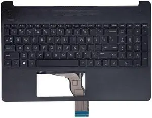 Jxjslp Replacement Upper Case Palmrest for HP 15T-DY 15Z-EF 15S-EQ 15s-fq 15-EF Series Laptop Keyboard Assembly L89859-001 Jet Black