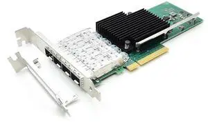 10Gb PCI-E NIC Network Card 10G Quad-Port SFP+ Ethernet Converged LAN Adapter CNA Compatible with Intel X710-DA4 PCI Express 3.0 x8/x16 Networking Server Support Windows/Linux/VMware