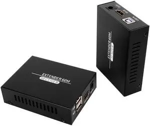 HDMI USB KVM Extender, 197ft 60Hz POC Function HD KVM Extender Keyboard & Mouse Remote