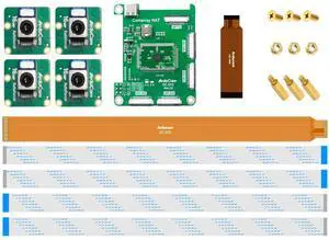 Arducam 16MP Autofocus Quad-Camera Kit for Raspberry Pi, 16MP IMX519 Autofocus Synchronized Pi Camera, Compatible with Nvidia Jetson Board