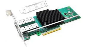 10Gb PCI-E NIC Network Card Dual SFP+ Port Ethernet Converged LAN Adapter CNA Compatible with Intel X710-DA2 PCI Express x8/x16 Networking Server Support Windows/Linux/VMware