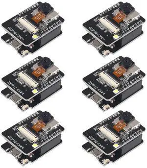6Pcs ESP32 Cam Micro USB ESP32 Serial to WiFi ESP32 CAM Development Board with OV2640 Module WiFi Bluetooth with TTL Downloader