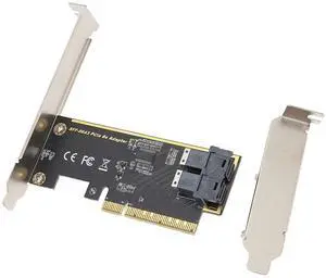 ASHATA PCIe X8 Host Adapter Card with Mini SAS HD SFF-8643 36Pin Female Ports, PCIe to U.2 Expansion Card with Bracket for U.2 (SFF-8639) PCIe NVMe SSD, Support 2.5 inch U.2 SFF