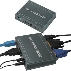 4K DVI Video Capture Card,Audio Video HDMI Game Capture,DVI VGA to USB3.0 Full HD Device,1080P@60Hz Loopout,Compatible with Windows,Linux,Android and MAC System
