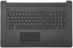 Replacement US Keyboard Palmrest Upper Case Top Cover for HP 17-by 17-CA 17T-by 17Z-CA Laptop 73H1 PTP Touchpad Assembly L92780-001 Jet Black