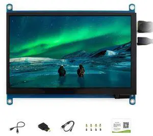 7inch HDMI LCD (H) 1024x600 IPS Capacitive Touch Screen LCD Display Monitor Mini PC for Raspberry Pi 5 4 3 Model B B+ BB Black Banana Pi Game Console Support Xbox360/PS4/Switch @XYGStudy