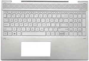 wzqrps Replacement for HP Envy X360 15-CN 15M-CN0011DX 15M-CN 15T-CN 15-CN1073WM Laptop Upper Case Palmrest Backlit Keyboard Assembly Part L20746-001 L32767-001 609939-001 Silver