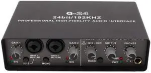 USB Live Sound Card, 24 BIT 192KHZ HD USB External Sound Card Digital Audio Mixer Protable Podcast Studio Equipment for Live Stream for OS X for IOS
