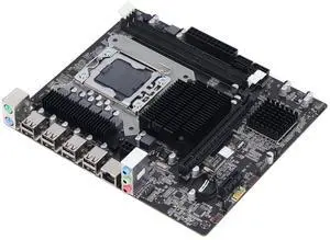 X58 Motherboard, 2×DDR3 DIMM CPU slot LGA 1366 Gaming Motherboard, USB2.0 SATA Port PCB Motherboard Support ECC Memory, One 8 Pin Power Socket, One 24 Pin Power Connector