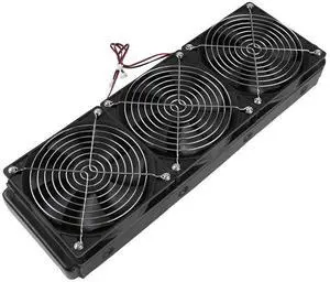 ASHATA CPU Water Cooling Radiator 18 Pipe Aluminum Heat Exchanger for Computer PC CPU Water Cool System, Water Cooling Drain Row with Fan Radiator, 120mm x 360mm