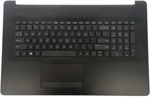 LTPRPTS Replacement Laptop Upper Case Palmrest Non-Backlit Keyboard Non-PTP(73H0) Touchpad Assembly Part for HP Laptop 17-CA 17 by 17T-BY000 17Z-CA100 17z-CA000 L48409-001 6070B1546701 2019 Black