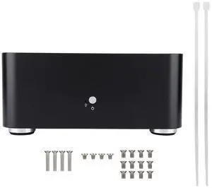 L80 Mini ITX Case, Ultra Compact Aluminum Alloy Computer Case for IIX Motherboard(USB2.0 Black)