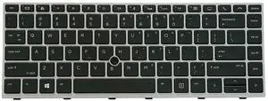 Replacement Keyboard for HP EliteBook 840 G5/ 840 G6/ 745 G5/ 745 G6 Laptop Silver Frame Backlight with Pointer