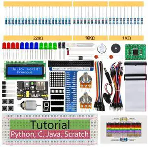 Freenove Super Starter Kit for Raspberry Pi 5 4 B 3 B+ 400 Zero 2 W, 682-Page Detailed Tutorial, Python C Java Scratch Processing Code, 164 Items, 88 Projects (Raspberry Pi NOT Included)