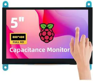 iPistBit 5'' Raspberry Pi Monitor, Capacitive Touchscreen Monitor 800x480 HDMI IPS Screen for Raspberry Pi 5 4 3 2 Zero BB, Driver-Free