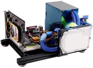 ITX Test Bench Computer Case PC Test Bench, ITX Computer Open Air Case Bracket Aluminum DIY Bare Frame, ATX Case Open Air Computer Case ITX Motherboard Test Bench-Black