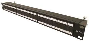 Vertical Cable Cat6A 24 Port Shielded Krone Type 19" Horizontal Rackmount 1U Patch Panel