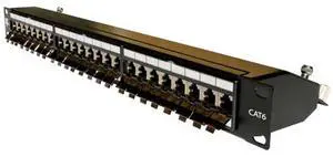 Vertical Cable Cat6 24 Port Shielded Krone Type 19" Horizontal Rackmount 1U Patch Panel