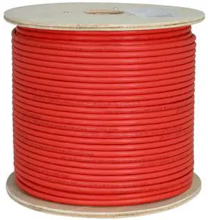 Vertical Cable Cat6A 10G, UTP, 23AWG, Solid Bare Copper, PVC, 1000ft Bulk Ethernet Cable, Red