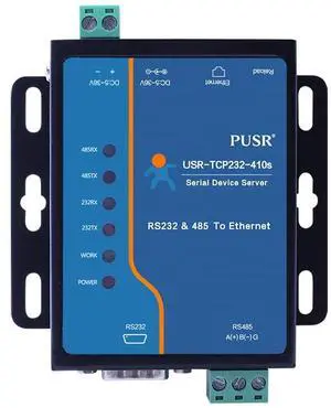 PUSR RS232 RS485 Modbus RTU to Modbus TCP Gateway Serial to Ethernet Converter USR-TCP232-410s