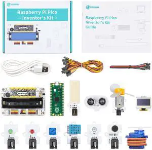 ELECFREAKS Wukong2040 Inventor Sensor Starter Kit for Raspberry Pi,MicroBlocks and Python Programming kit with Coding Electronics Modules and Wiki Tutorial(Without Raspberry Pi)