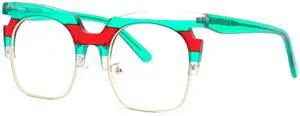 VOOGLAM Fashion Oversized Anti-blue Glasses for Women, Multi-color Anti-glare Anti-Eyestrain Glasses-0304