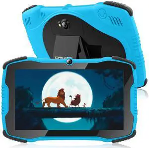 TOPELOTEK Kids Tablet for Toddlers 7IN Children's Tablets with Case Included, Educational Tablets for Kids with WiFi, Dual Camera, Parental Controls, Shock Proof Child Tablet for Toddler Boys Girls