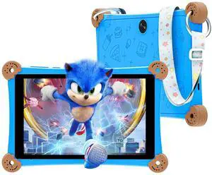 Topsand 2025 Kids Tablet, 8 Inch Android Tablet for Kids 3-12 with KIDOZ Preinstalled, 6GB+32GB Storage, WiFi 6, Parental Control, Anti-Fall Design, Adjustable Strap Included, Great Gift for Kids