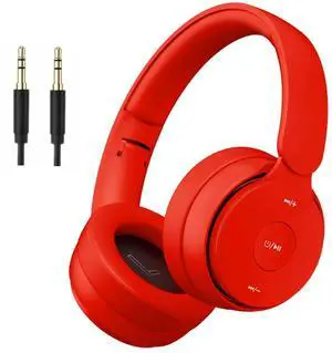 BRNEWO Wireless Bluetooth Headphones Over Ear, Hi-Fi Stereo Foldable Wired/Wireless/TF for Travel/Adult/Kids/Teen, 25 Hours Playtime(Red) BRNEWO Wireless Bluetooth Headphones Over Ear, Hi-Fi Stereo Foldable Wired/Wireless/TF for Travel/Adult/Kids/Teen, 25 Hours Playtime(Red)