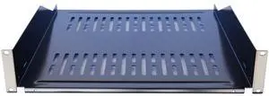 RAISING ELECTRONICS 1 Pack 19inch Vented Steel 2 Space 2U Rack Mount Cantilever Network Shelf 18inch Deep