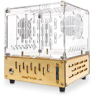 GOOHEE Mini ITX PC Case - Premium Clear Arcylic and Wood PC Case - Unique Small Gaming PC Case - Mini-ITX Computer Case with Excellent Airflow