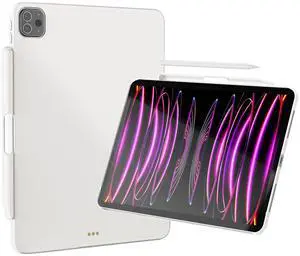 ProCase Magic Keyboard Compatible Case for iPad Pro 12.9 2022 2021 2020 2018, Slim Magnetic Cover with Pencil Holder for iPad Pro 12.9 6th Gen/5th Gen/4th Gen/3rd Gen[Keyboard Not Included] -White