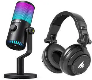MAONO Gaming USB Microphone with Headphones, Programmable PC Condenser Mic with RGB Lights, Mute, Gain, Zero Latency Monitoring for Streaming, Podcast, Twitch, YouTube, Discord, Computer, DM30 RGB MAONO Gaming USB Microphone with Headphones, Programmable PC Condenser Mic with RGB Lights, Mute, Gain, Zero Latency Monitoring for Streaming, Podcast, Twitch, YouTube, Discord, Computer, DM30 RGB