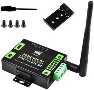 RS232/485 to WiFi and Ethernet Converter with POE, Serial Server, Modbus Gateway, MQTT Gateway,Serial Port to HTTPD Client, Allow Serial Port to WIFI, Serial Port to Ethernet, Ethernet to WIFI