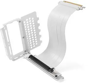 Formulamod Vertical GPU Mounting Bracket Graphics Card Holder Kit with PCI-E 4.0 x16 Riser Cable 90 Degree Right Angle 20cm (White)