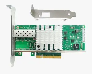 10Gb Network Card Single SFP+ Port PCIE x8 Ethernet Converged Server Adapter NIC Compatible Intel X520-DA1 82599EN Chip Support Windows 7/8/10/11/Visa,Server/Linux/VMware