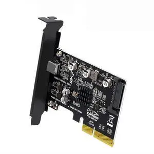NFHK USB 3.2 Gen2 Type-C 20Gbps USB-C to PCI-E 4X Express Card Adapter for Desktop Motherboard