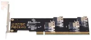 NFHK Four Slimline SFF-8654 4X 4 NVME to PCIE Express 3.0 4.0 Raid Card VROC Raid0 Hyper Adapter