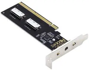 NFHK PCIE PCI-Express 16x to Dual Oculink SFF-8612 SFF-8611 8X VROC Adapter for Mainboard SSD Graphics Card