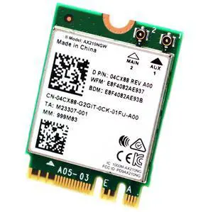 Deal4GO AX210NGW 802.11AX 6GHz MU-MIMO WiFi 6E M.2 Wireless WiFi Adapter Bluetooth 5.2 04CX88 4CX88 for Dell Acer ASUS MSi Laptop AX210 Windows 10,Green