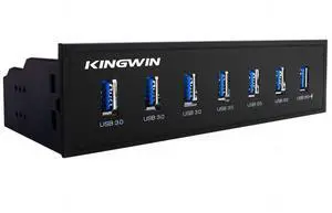 Kingwin Front Panel USB 3.0 Hub 7 Port & One Fast Charging USB 2.1A Charging Port