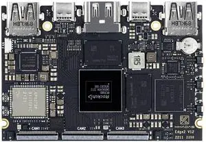 Khadas SingleBoard Computer Edge2 RK3588S ARM PC, with 8-core 64-bit CPU, ARM Mali-G610 MP4 GPU, 6 Tops AI NPU, Wi-Fi 6, Bluetooth 5.0, 8K HD Display&Decoder, 4K UI & 4 Independent Displays 8+32GB